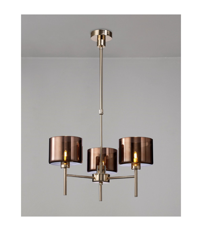 Baldwin 55cm Telescopic/Semi Flush 3 x G9 French Gold/Copper Type C Shade-3