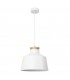 Dome Simple Ceiling Pendant White Light Wood 1x E27 - 1