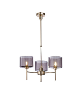 Baldwin 55cm Telescopic/Semi Flush 3 x G9 French Gold/Smoked Type C Shade-1