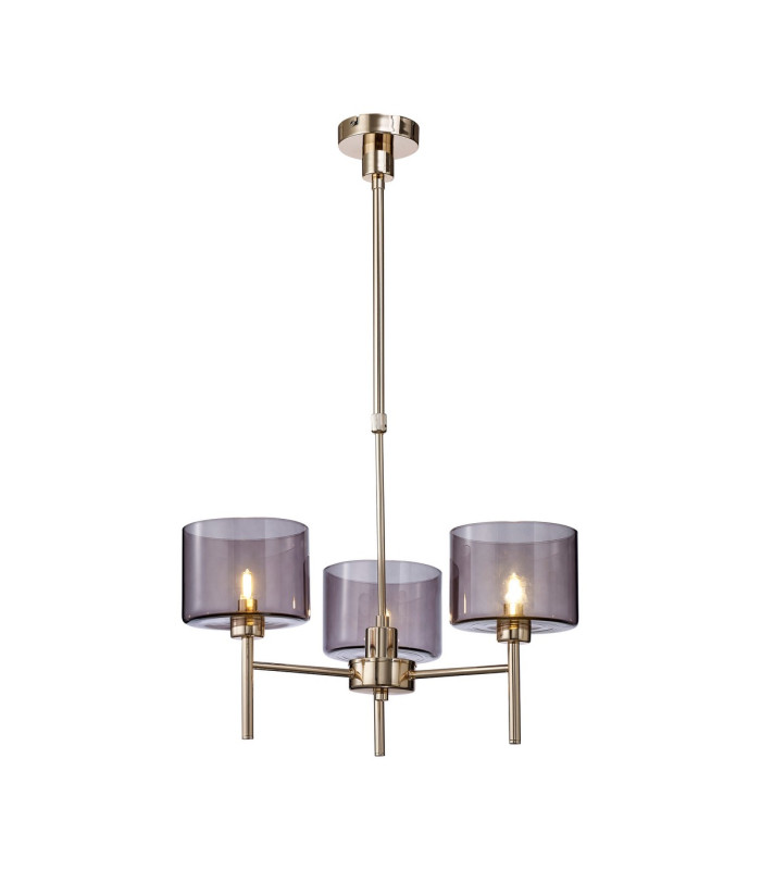 Baldwin 55cm Telescopic/Semi Flush 3 x G9 French Gold/Smoked Type C Shade-1