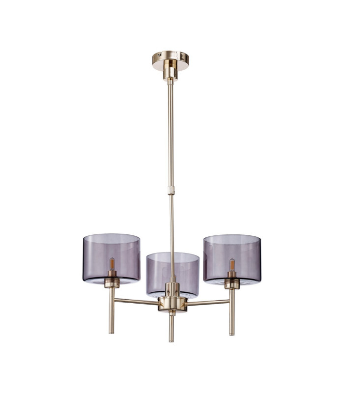 Baldwin 55cm Telescopic/Semi Flush 3 x G9 French Gold/Smoked Type C Shade-4