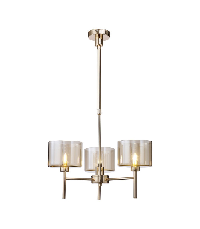 Baldwin 55cm Telescopic/Semi Flush 3 x G9 French Gold/Cognac Type C Shade-1
