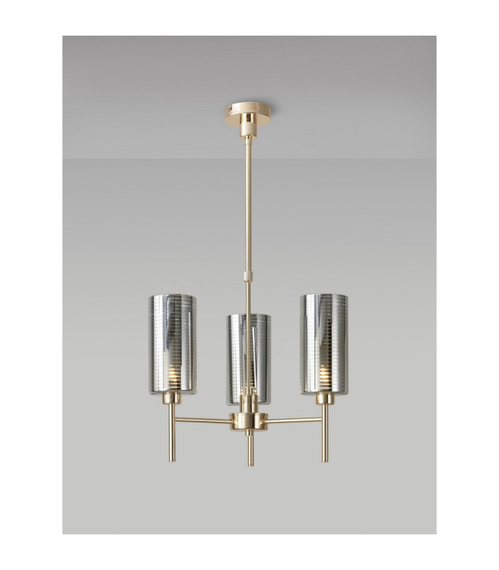 Baldwin 50cm Telescopic/Semi Flush 3 x G9 French Gold/Chrome Lined Type A Shade-3