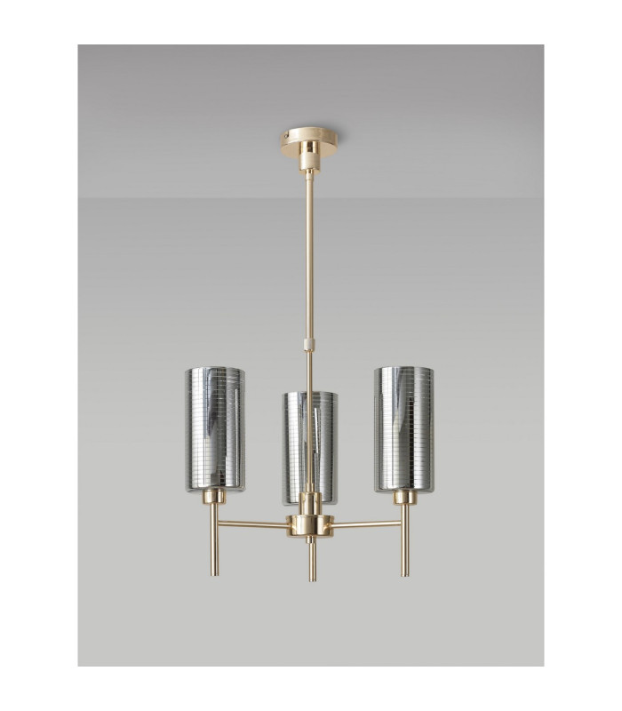 Baldwin 50cm Telescopic/Semi Flush 3 x G9 French Gold/Chrome Lined Type A Shade-11