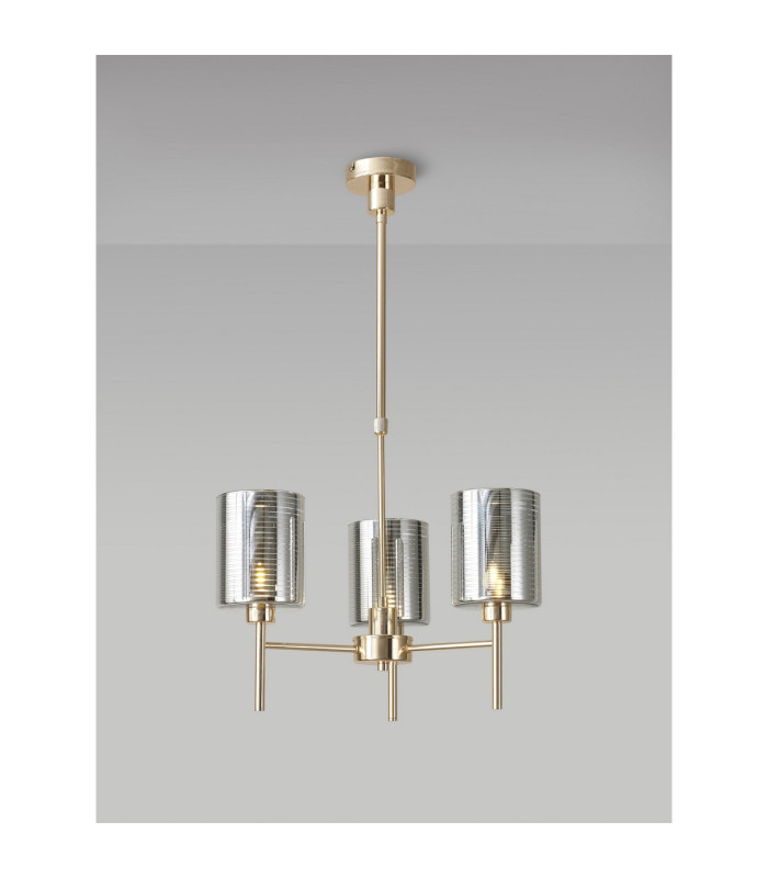 Baldwin 52cm Telescopic/Semi Flush 3 x G9 French Gold/Chrome Lined Type B Shade-3
