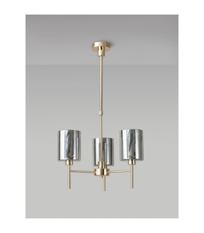 Baldwin 52cm Telescopic/Semi Flush 3 x G9 French Gold/Chrome Lined Type B Shade-11