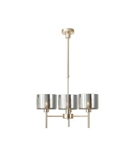 Baldwin 55cm Telescopic/Semi Flush 3 x G9 French Gold/Chrome Lined Type C Shade-1
