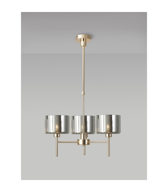 Baldwin 55cm Telescopic/Semi Flush 3 x G9 French Gold/Chrome Lined Type C Shade-3