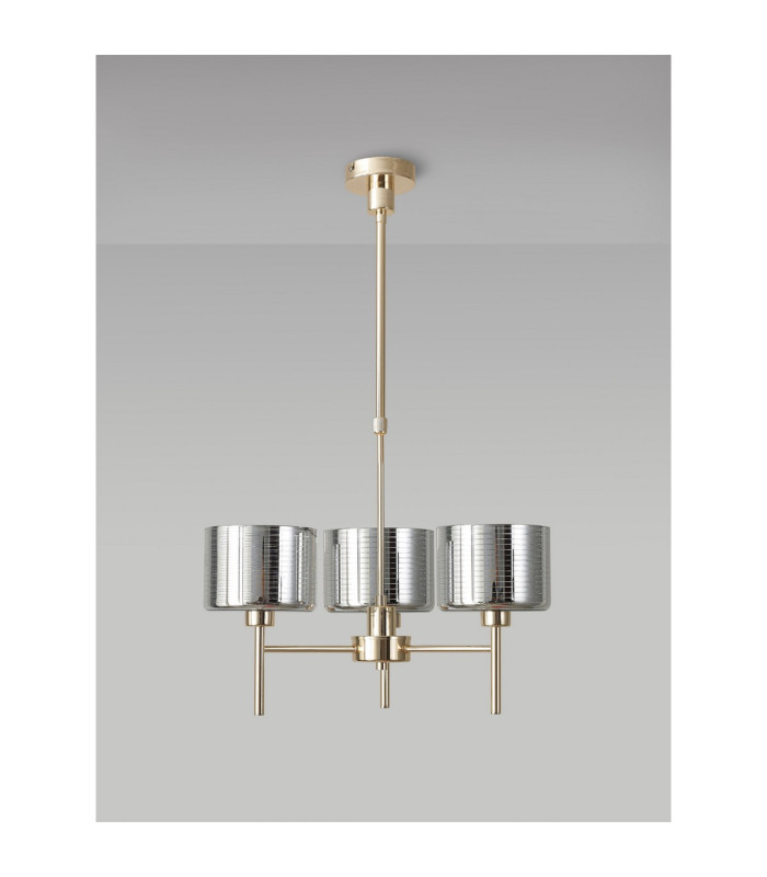 Baldwin 55cm Telescopic/Semi Flush 3 x G9 French Gold/Chrome Lined Type C Shade-11