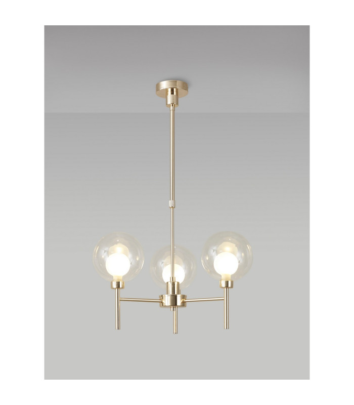 Baldwin 54cm Telescopic/Semi Flush 3 x G9 French Gold/Clear/Frosted Type G Shade-3