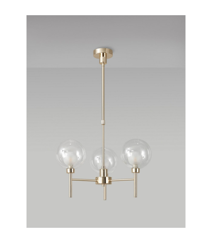 Baldwin 54cm Telescopic/Semi Flush 3 x G9 French Gold/Clear/Frosted Type G Shade-11