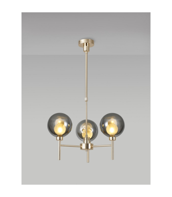 Baldwin 54cm Telescopic/Semi Flush 3 x G9 French Gold/Chrome/Frosted Type G Shade-3