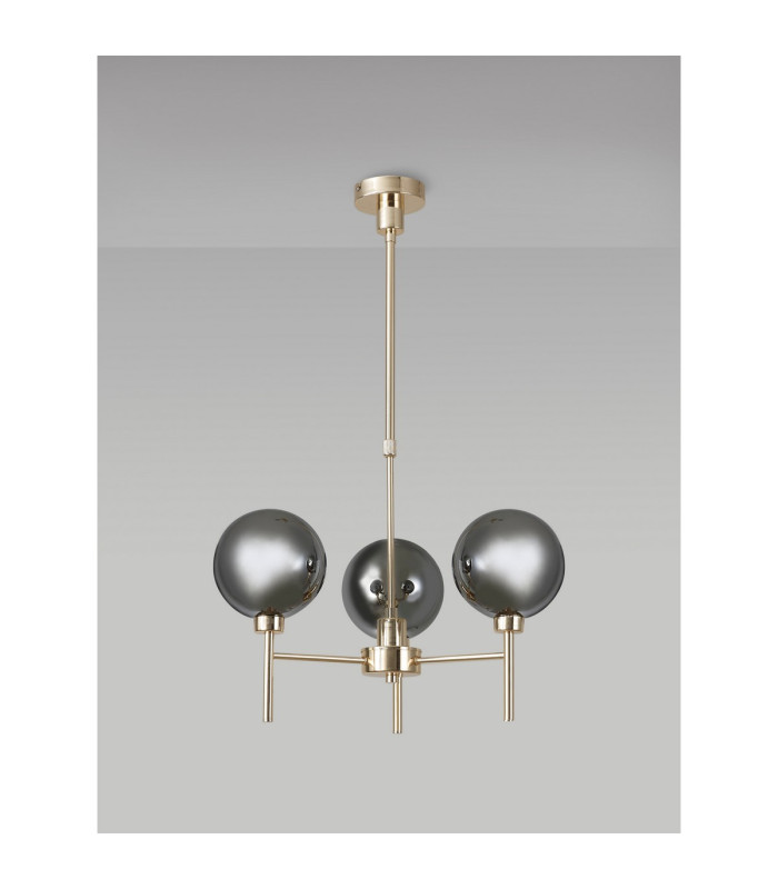 Baldwin 54cm Telescopic/Semi Flush 3 x G9 French Gold/Chrome/Frosted Type G Shade-11