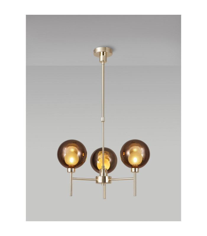 Baldwin 54cm Telescopic/Semi Flush 3 x G9 French Gold/Copper/Frosted Type G Shade-3