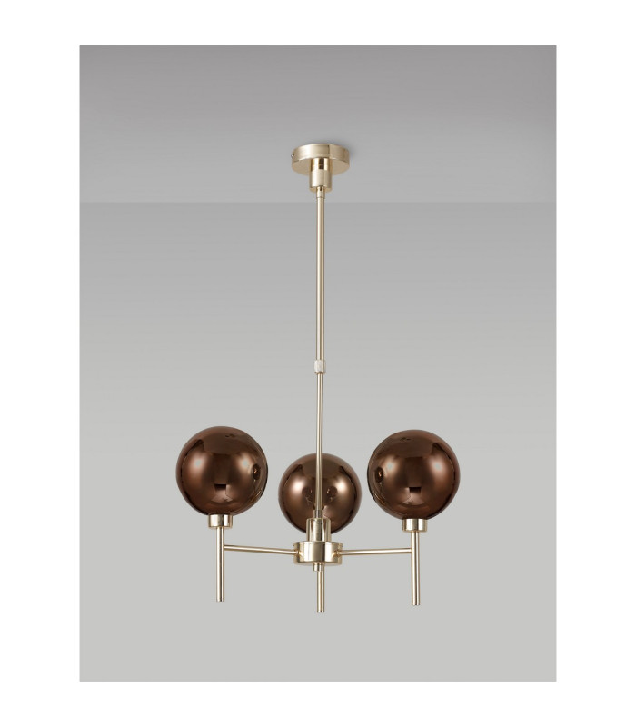 Baldwin 54cm Telescopic/Semi Flush 3 x G9 French Gold/Copper/Frosted Type G Shade-11