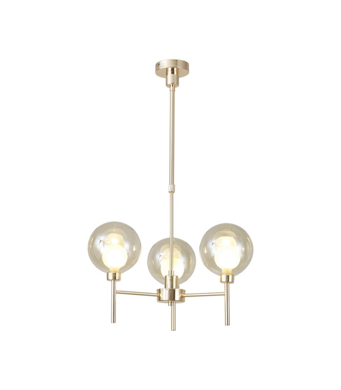 Baldwin 54cm Telescopic/Semi Flush 3 x G9 French Gold/Cognac/Frosted Type G Shade-1