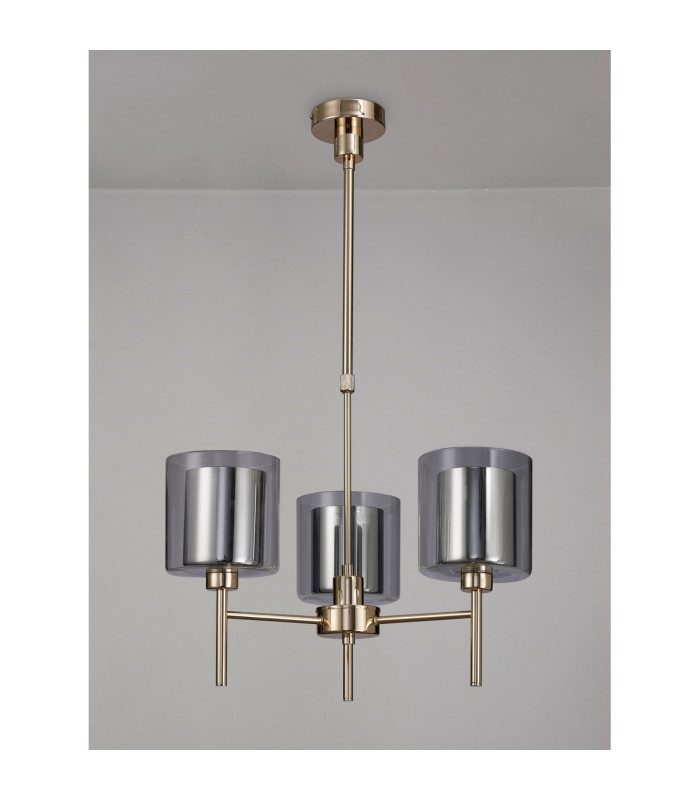 Baldwin 54cm Telescopic/Semi Flush 3 x G9 French Gold/Chrome/Clear Type H Shade-11