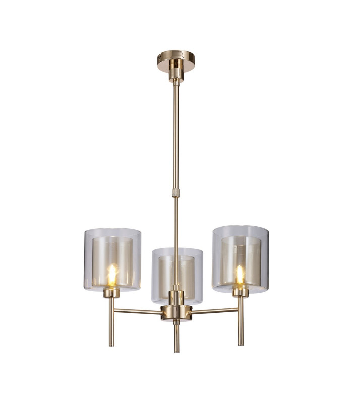Baldwin 54cm Telescopic/Semi Flush 3 x G9 French Gold/Cognac/Clear Type H Shade-1