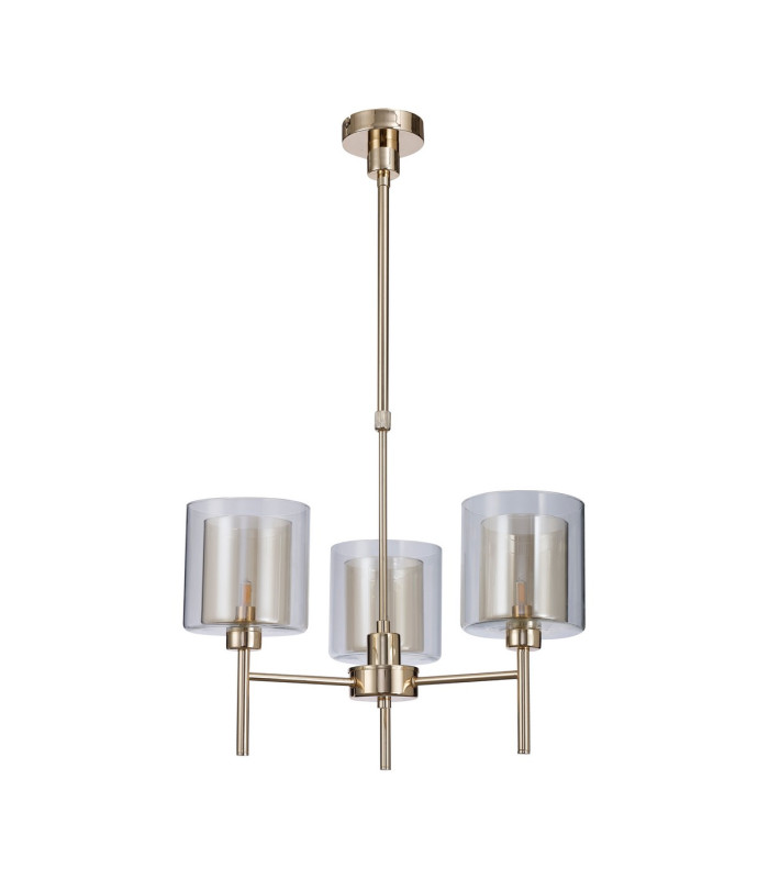 Baldwin 54cm Telescopic/Semi Flush 3 x G9 French Gold/Cognac/Clear Type H Shade-4