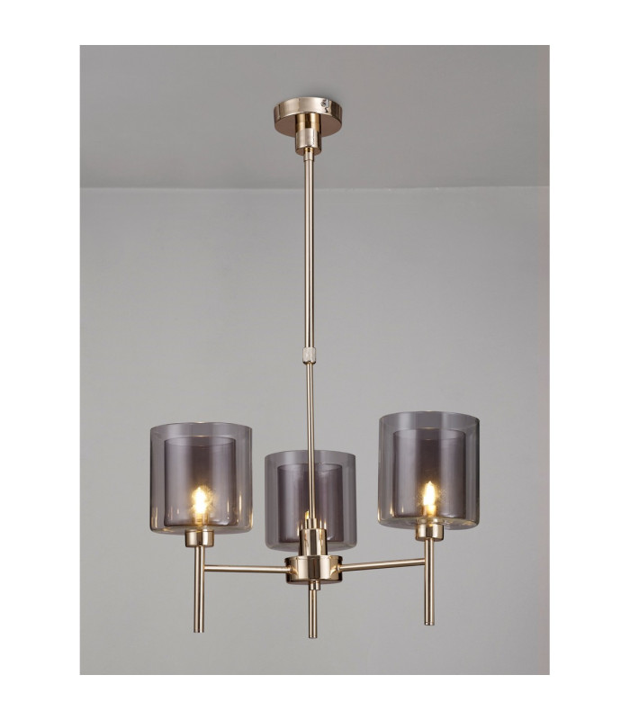 Baldwin 54cm Telescopic/Semi Flush 3 x G9 French Gold/Smoked/Clear Type H Shade-3