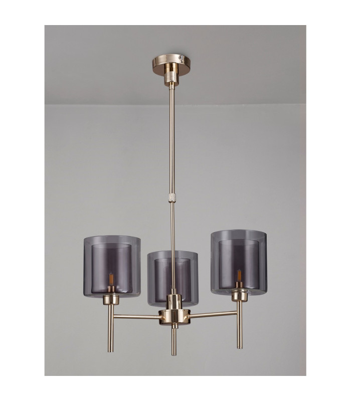 Baldwin 54cm Telescopic/Semi Flush 3 x G9 French Gold/Smoked/Clear Type H Shade-11