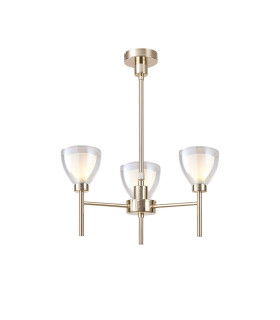 Baldwin 48cm Telescopic/Semi Flush Curved Cone Glass (U) 3 Light G9 French Gold/Iridescent/Opal-1