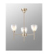 Baldwin 48cm Telescopic/Semi Flush Curved Cone Glass (U) 3 Light G9 French Gold/Iridescent/Opal-3