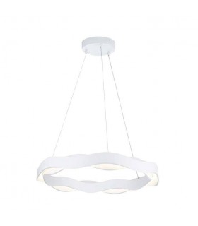 LED Round Circular Ceiling Pendant Matt White Mains dimming (LC) 63cm 2300lm 2700K - 1