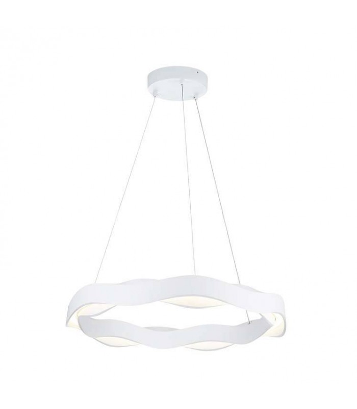 LED Round Circular Ceiling Pendant Matt White Mains dimming (LC) 63cm 2300lm 2700K - 1