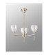 Baldwin 48cm Telescopic/Semi Flush Curved Cone Glass (U) 3 Light G9 French Gold/Iridescent/Opal-14