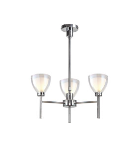 Baldwin 48cm Telescopic/Semi Flush Curved Cone Glass (U) 3 Light G9 Polished Chrome/Iridescent/Opal-1