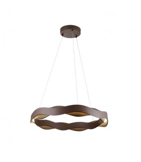 LED Round Circular Ceiling Pendant Painted Rust Mains dimming (LC) 63cm 2300lm 2700K - 1