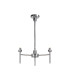 Baldwin 48cm Telescopic/Semi Flush Curved Cone Glass (U) 3 Light G9 Polished Chrome/Iridescent/Opal-8