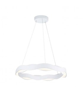 LED Round Circular Ceiling Pendant Matt White Phase Cut Dimming 100cm 3450lm 2700K - 1