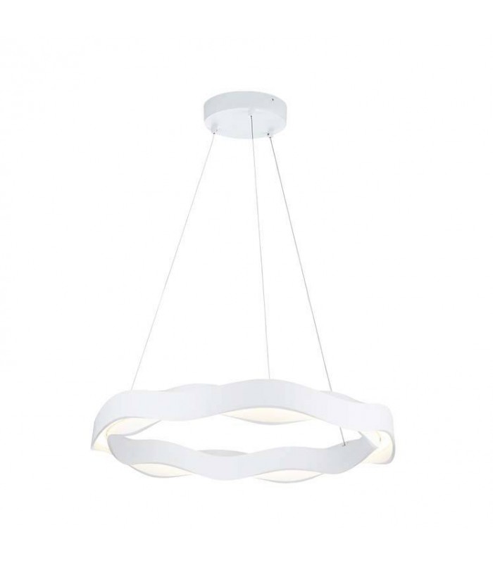 LED Round Circular Ceiling Pendant Matt White Phase Cut Dimming 100cm 3450lm 2700K - 1