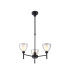 Baldwin 48cm Telescopic Pendant Curved Cone Glass (U) 3 Light G9 Satin Black/Iridescent/Opal-1