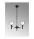 Baldwin 48cm Telescopic Pendant Curved Cone Glass (U) 3 Light G9 Satin Black/Iridescent/Opal-3