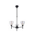 Baldwin 48cm Telescopic Pendant Curved Cone Glass (U) 3 Light G9 Satin Black/Iridescent/Opal-4