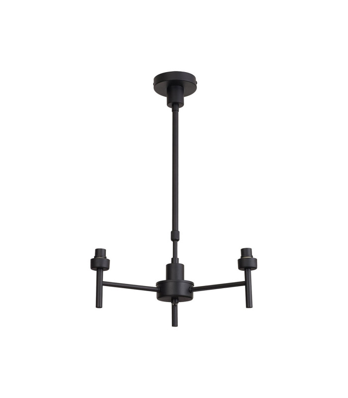 Baldwin 48cm Telescopic Pendant Curved Cone Glass (U) 3 Light G9 Satin Black/Iridescent/Opal-5