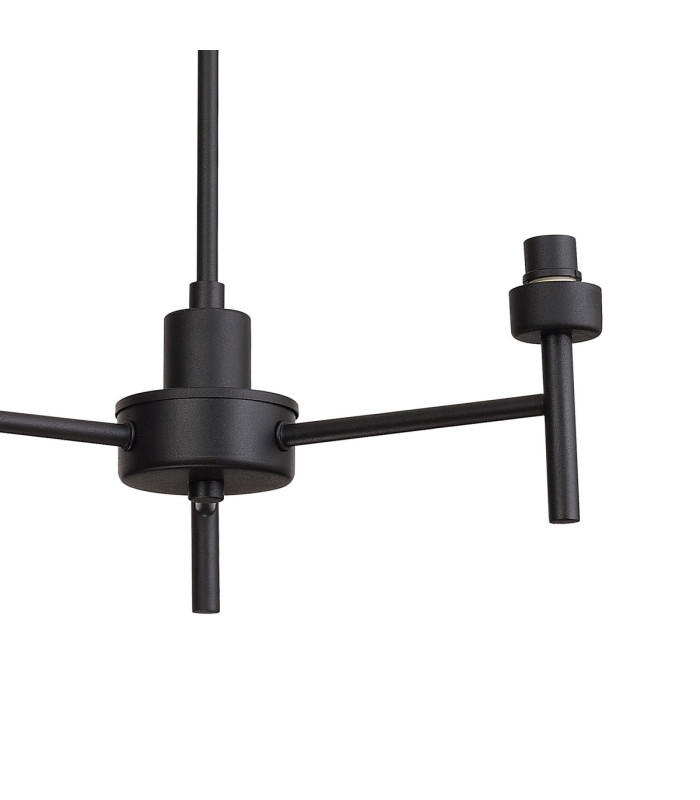 Baldwin 48cm Telescopic Pendant Curved Cone Glass (U) 3 Light G9 Satin Black/Iridescent/Opal-7