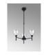 Baldwin 48cm Telescopic Pendant Curved Cone Glass (U) 3 Light G9 Satin Black/Iridescent/Opal-11