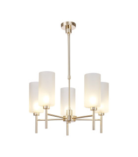 Baldwin 60cm Telescopic/Semi Flush 5 x G9 French Gold/Frosted Type A Shade-1