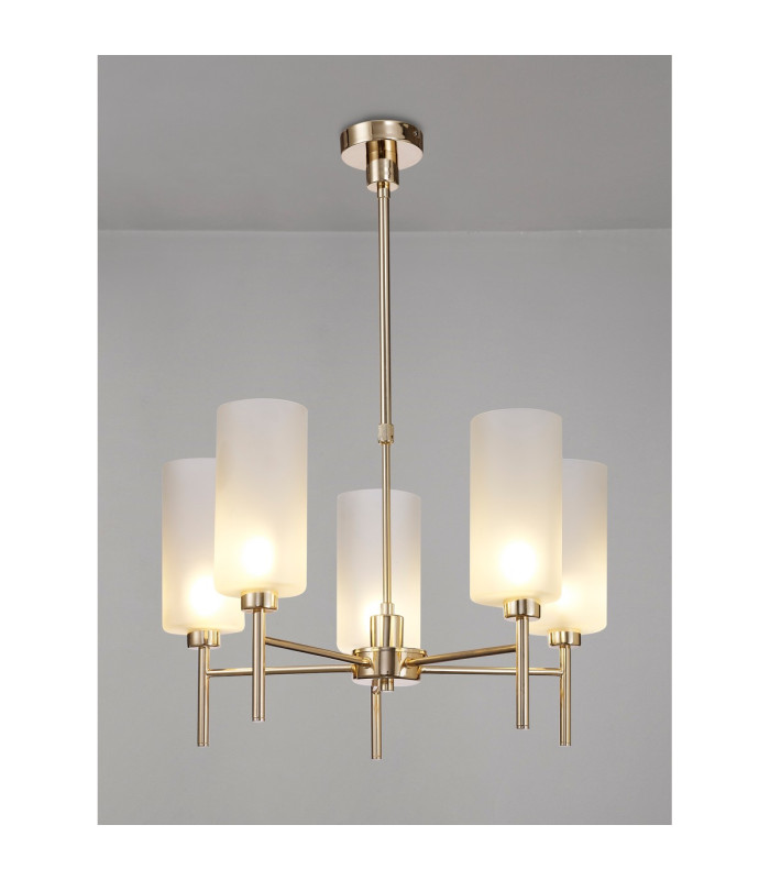 Baldwin 60cm Telescopic/Semi Flush 5 x G9 French Gold/Frosted Type A Shade-3