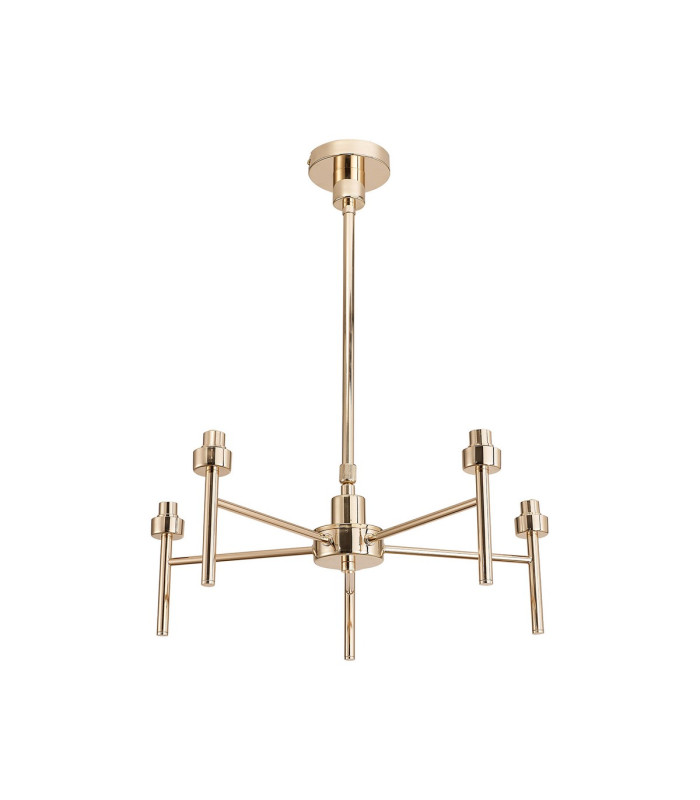 Baldwin 60cm Telescopic/Semi Flush 5 x G9 French Gold/Frosted Type A Shade-8