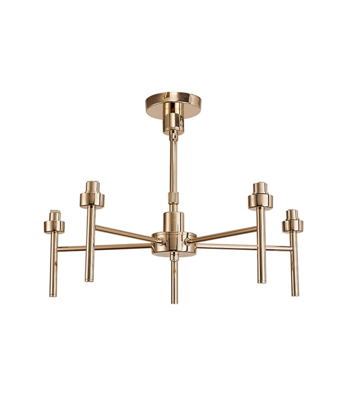 Baldwin 60cm Telescopic/Semi Flush 5 x G9 French Gold/Frosted Type A Shade-9