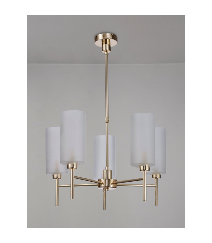 Baldwin 60cm Telescopic/Semi Flush 5 x G9 French Gold/Frosted Type A Shade-11