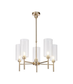 Baldwin 60cm Telescopic/Semi Flush 5 x G9 French Gold/Clear Type A Shade-1