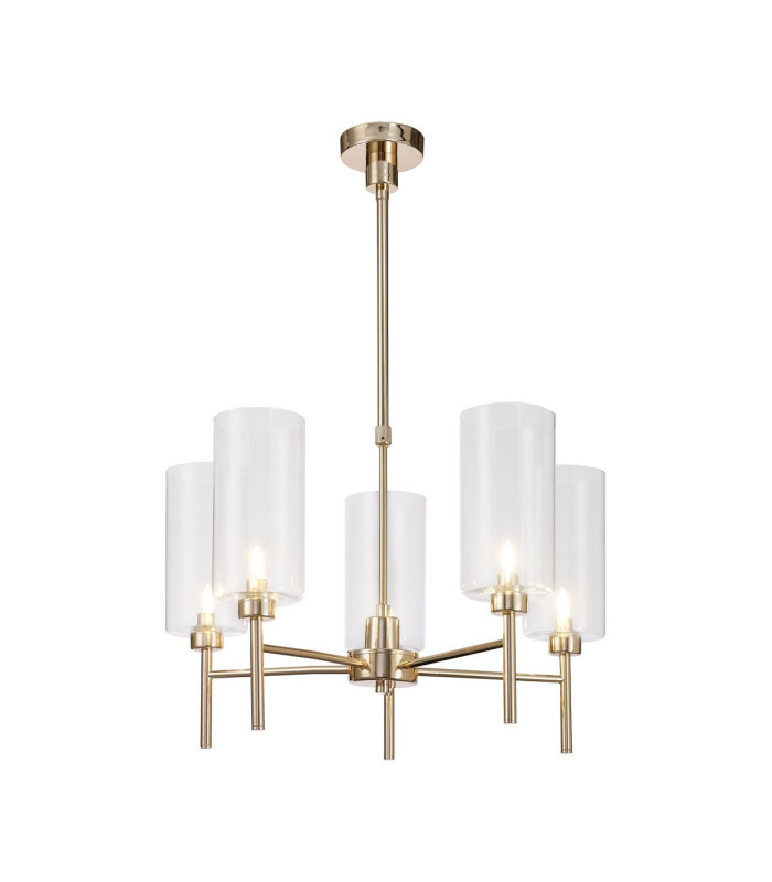 Baldwin 60cm Telescopic/Semi Flush 5 x G9 French Gold/Clear Type A Shade-1