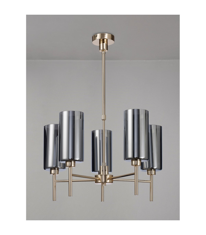 Baldwin 60cm Telescopic/Semi Flush 5 x G9 French Gold/Chrome Type A Shade-11