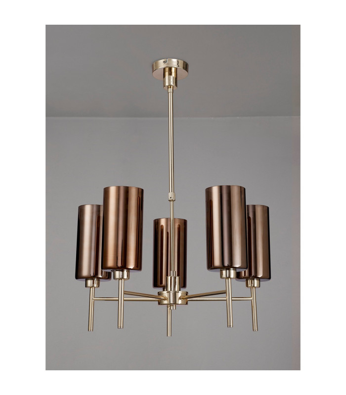 Baldwin 60cm Telescopic/Semi Flush 5 x G9 French Gold/Copper Type A Shade-11